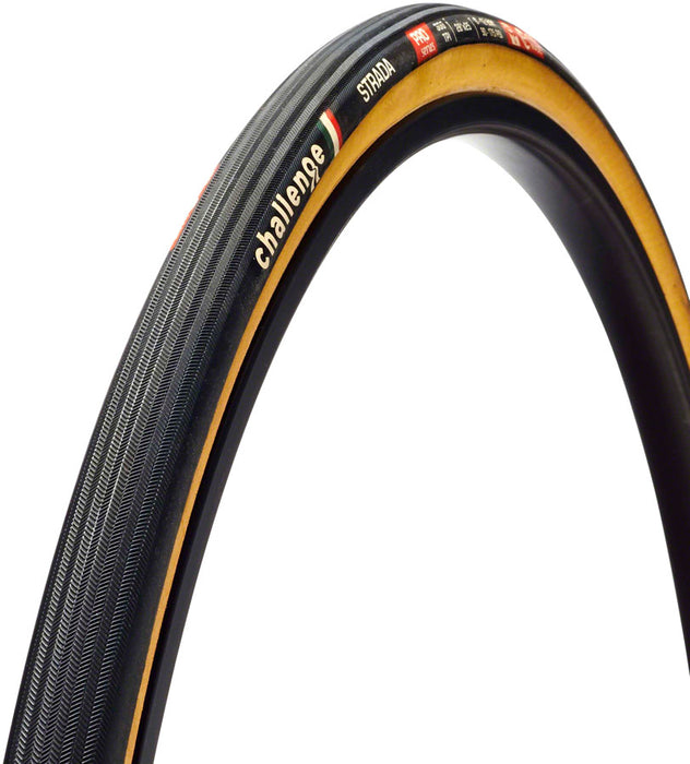 Challenge Strada Pro Tire - 700 x 27, Tubular, Black/Tan, Handmade