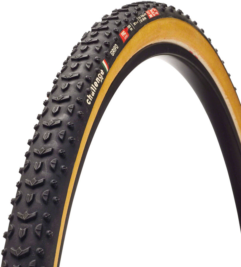 Challenge Grifo Pro Tire - 700 x 33, Tubular, Black/Tan, Handmade