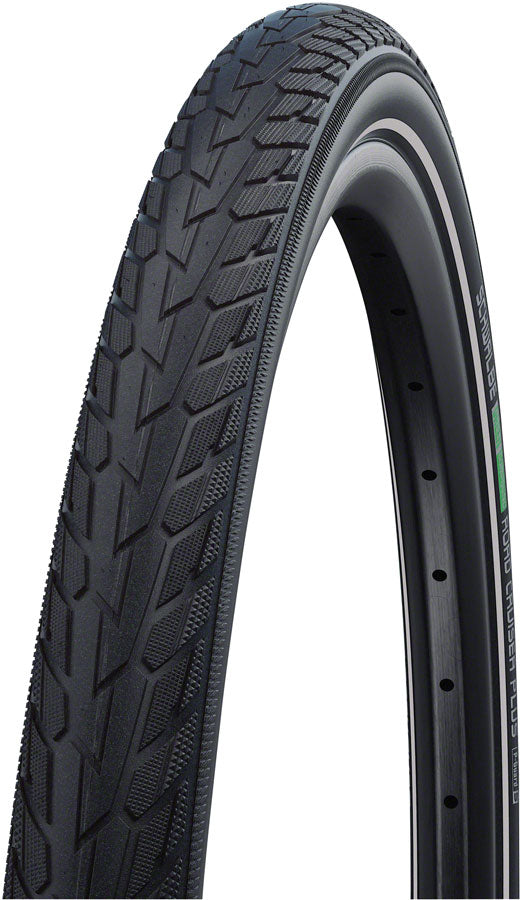 Schwalbe Road Cruiser Plus Tire - 700 x 40, Clincher, Wire, Black/Reflective, Active, Green Compound, PunctureGuard