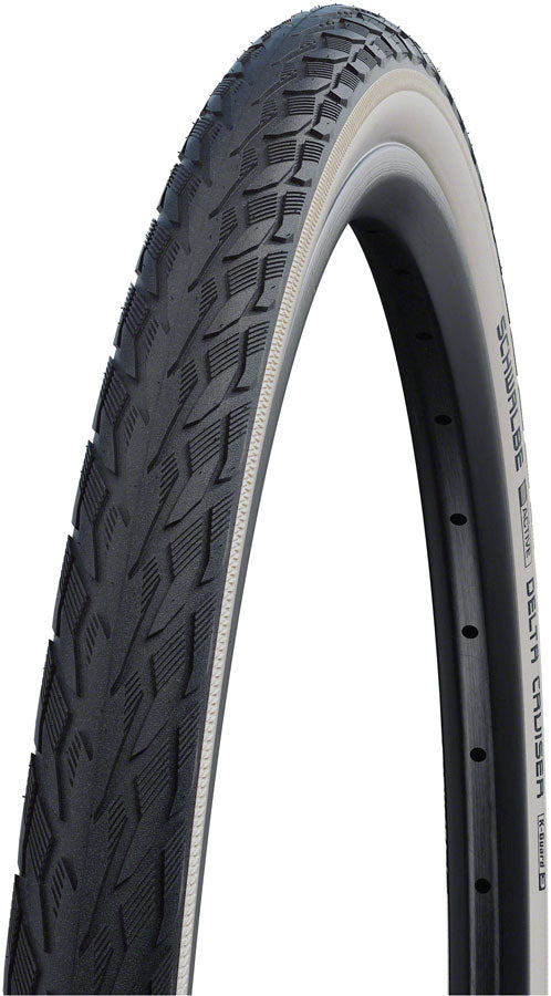 Schwalbe Delta Cruiser Tire - 700 x 28, Clincher, Wire, Whitewall, K-Guard, SBC