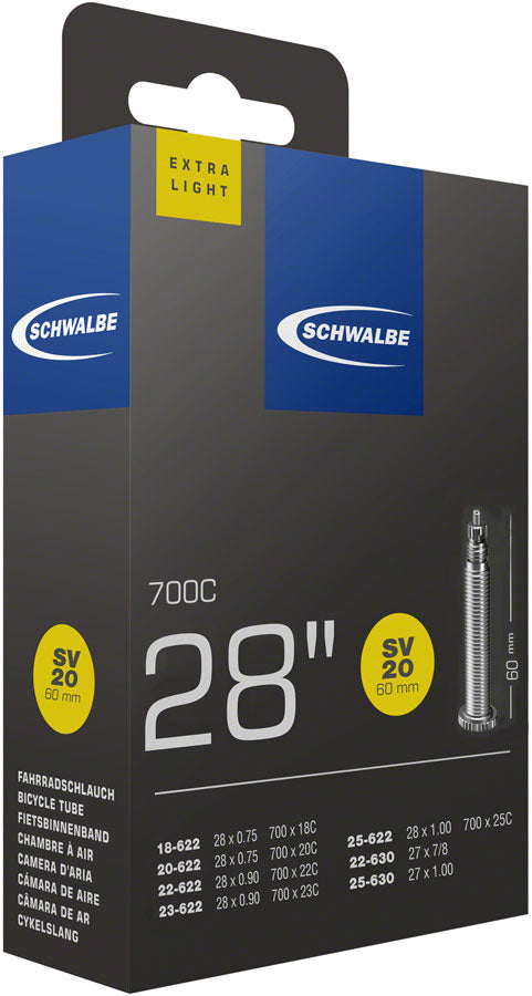 Schwalbe Extra Light Tube - 700 x 18-25mm, 60mm, Presta Valve