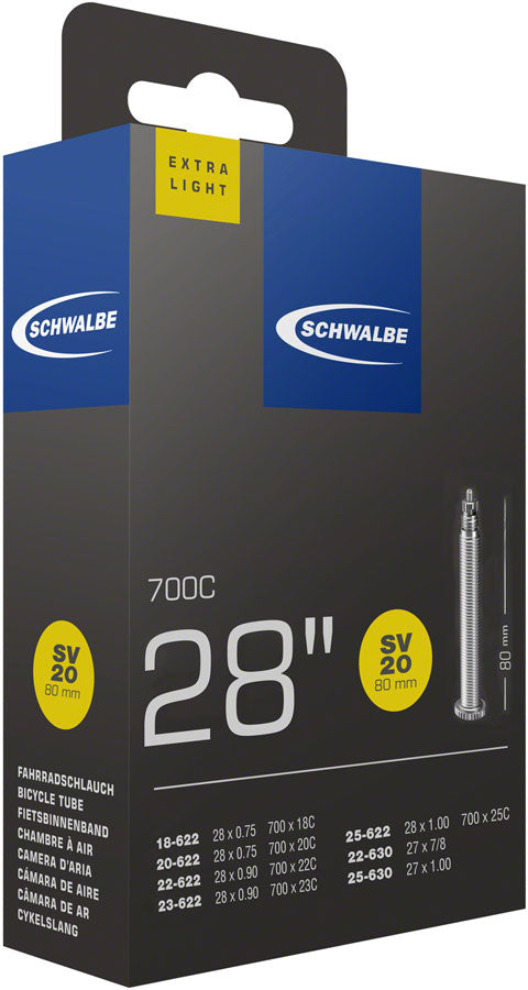 Schwalbe Extra Light Tube - 700 x 18-25mm, 80mm, Presta Valve