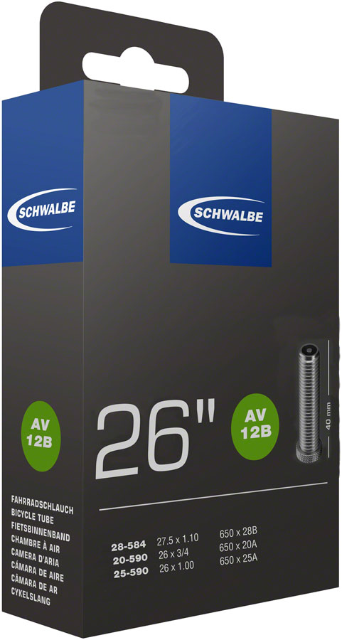 Schwalbe Standard Tube - 26 x 1-1.50" - 650 x 23mm, 40mm, Schrader Valve