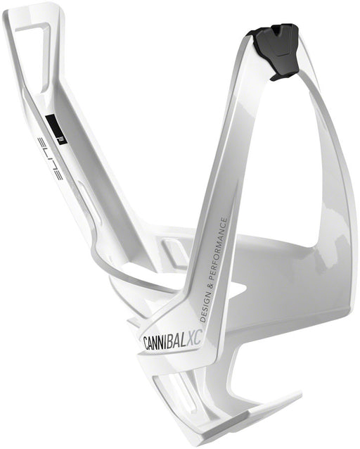 Elite Cannibal XC bottle cage, white glossy - black graphic