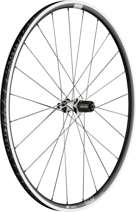 DT Swiss PR 1600 Spline 23 Rear Wheel - 700, QR x 130mm, Rim Brake, HG 11, Black