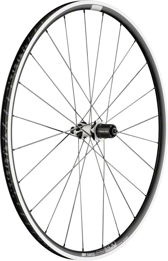 DT Swiss PR 1600 Spline 23 Rear Wheel - 700, QR x 130mm, Rim Brake, HG 11, Black