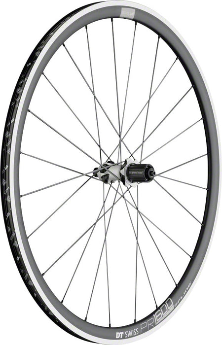 DT Swiss PR 1600 Spline 32 Rear Wheel - 700, QR x 130mm, Rim Brake, HG 11, Black