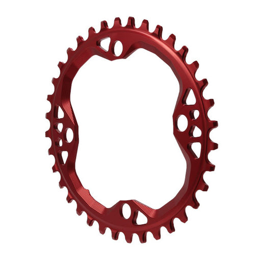 absoluteBLACK 104 Oval chainring, 104BCD 36T - red