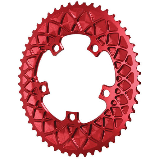 absoluteBLACK Premium oval road chainring, 5x110BCD 52T - red