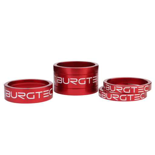 Burgtec 1-1/8 inch Headset Stem Spacer Kit - Race Red