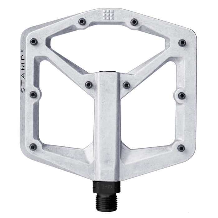 Crank Brothers Stamp 2 Large Platform Pedals, Raw Silver