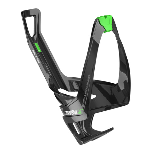 Elite Cannibal XC bottle cage, black glossy - green graphic
