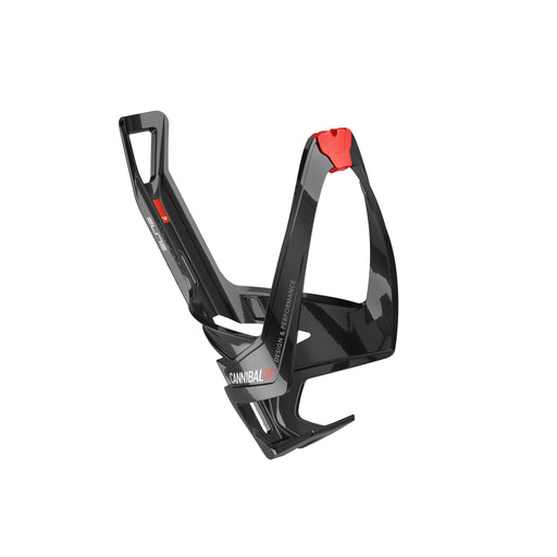 Elite Cannibal XC bottle cage, black glossy - red graphic