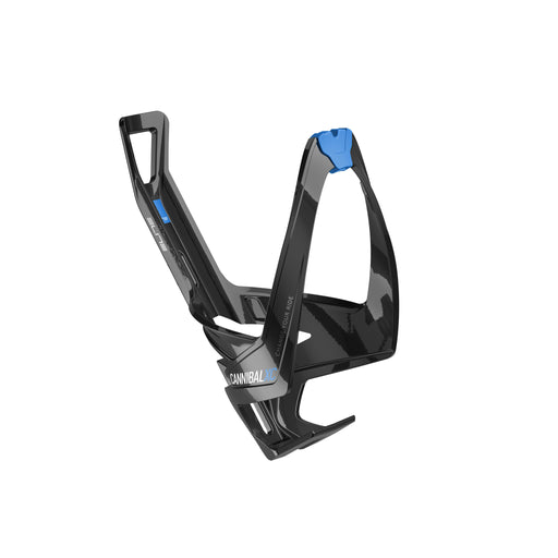 Elite Cannibal XC Bottle Cage, Black Glossy - Blue Graphic