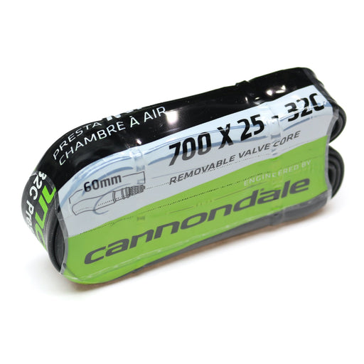 Cannondale 700c x 25 - 32c w/ 60mm Presta - Black Valve w/ Removable Core Valve Bicycle Inner Tube Single