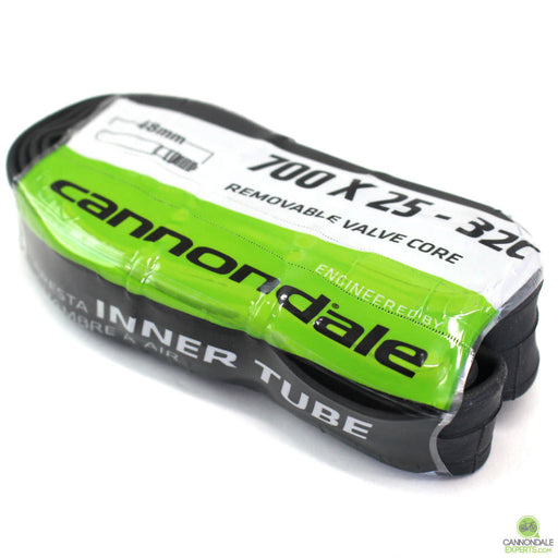 Cannondale 700c x 25 - 32c w/ 48mm Presta - Black Smooth w/ Removable Core Valve Bicycle Inner Tube Single