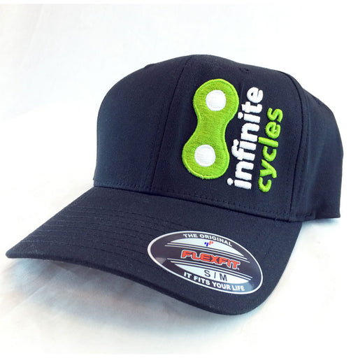 Infinite Cycles 2014 Logo Cap, Flex Fit, Curved Bill, Small/Medium, Black