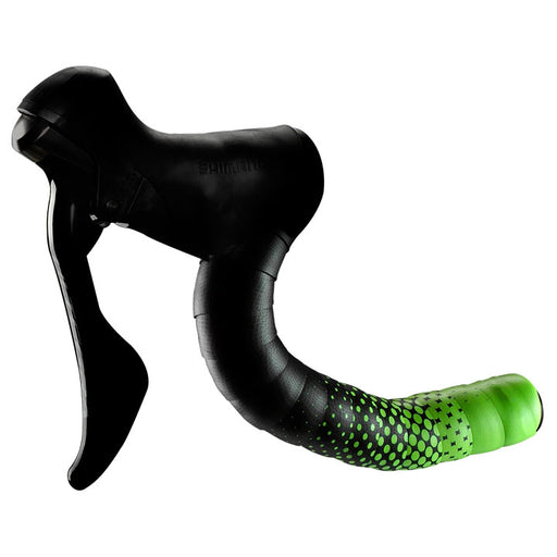 Ciclovation Leather Touch Handlebar Tape, Fusion Dot Neon Green