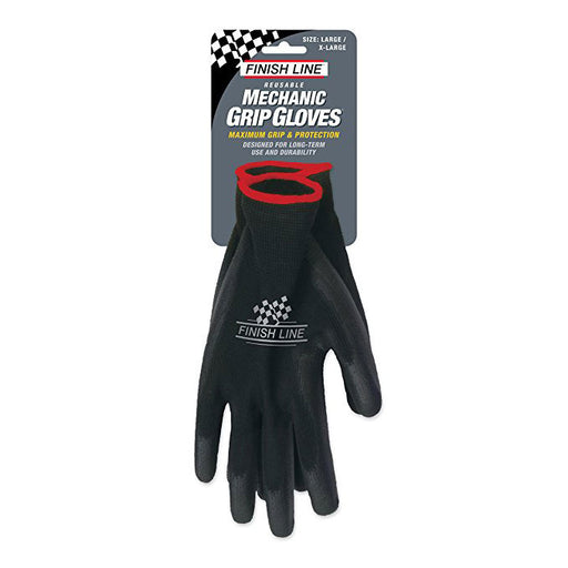 Finish Line Mechanic's Grip Gloves, Small/Medium, Black