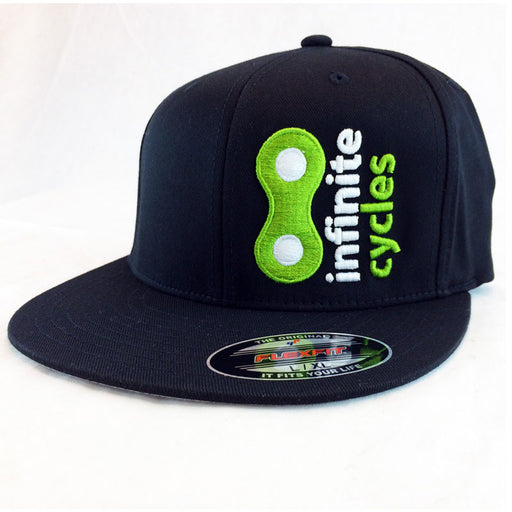 Infinite Cycles 2014 Logo Cap, Flex Fit, Flat Bill, S/M, Black