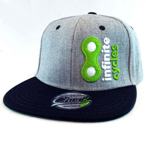 Infinite Cycles 2014 Logo Cap, Snap Fit, Flat Bill, Grey