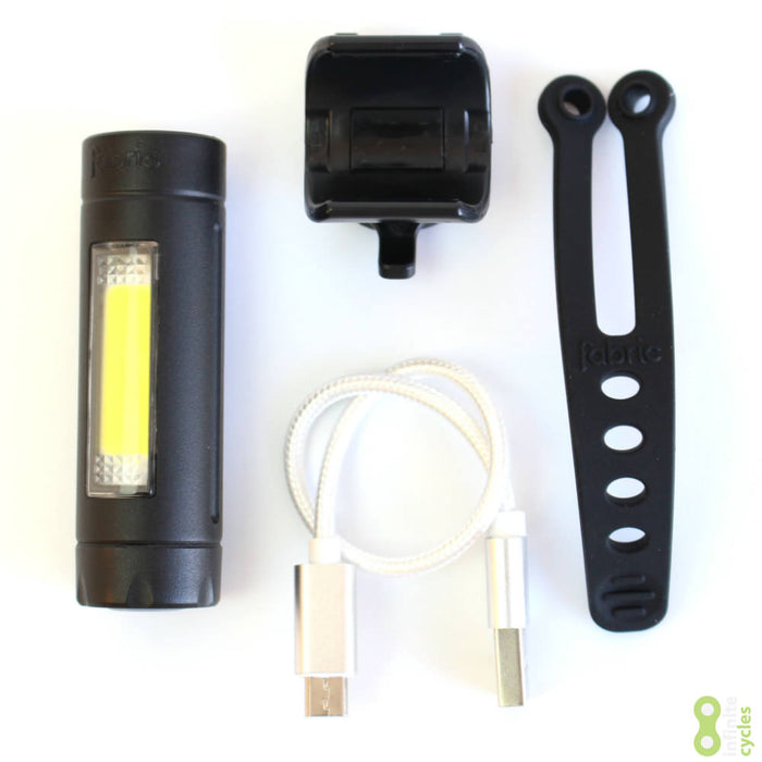 Fabric USB Front Rechargeable Bike Light - Black