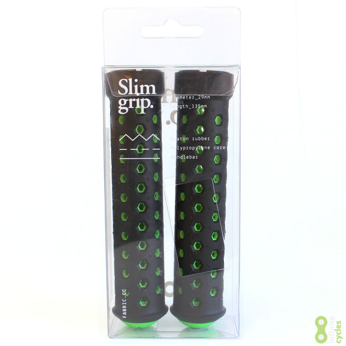 Fabric Slim Bike Grips - Black/Green