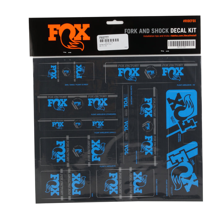 Fox Shox Heritage Decal Kit, Blue 803-01-334