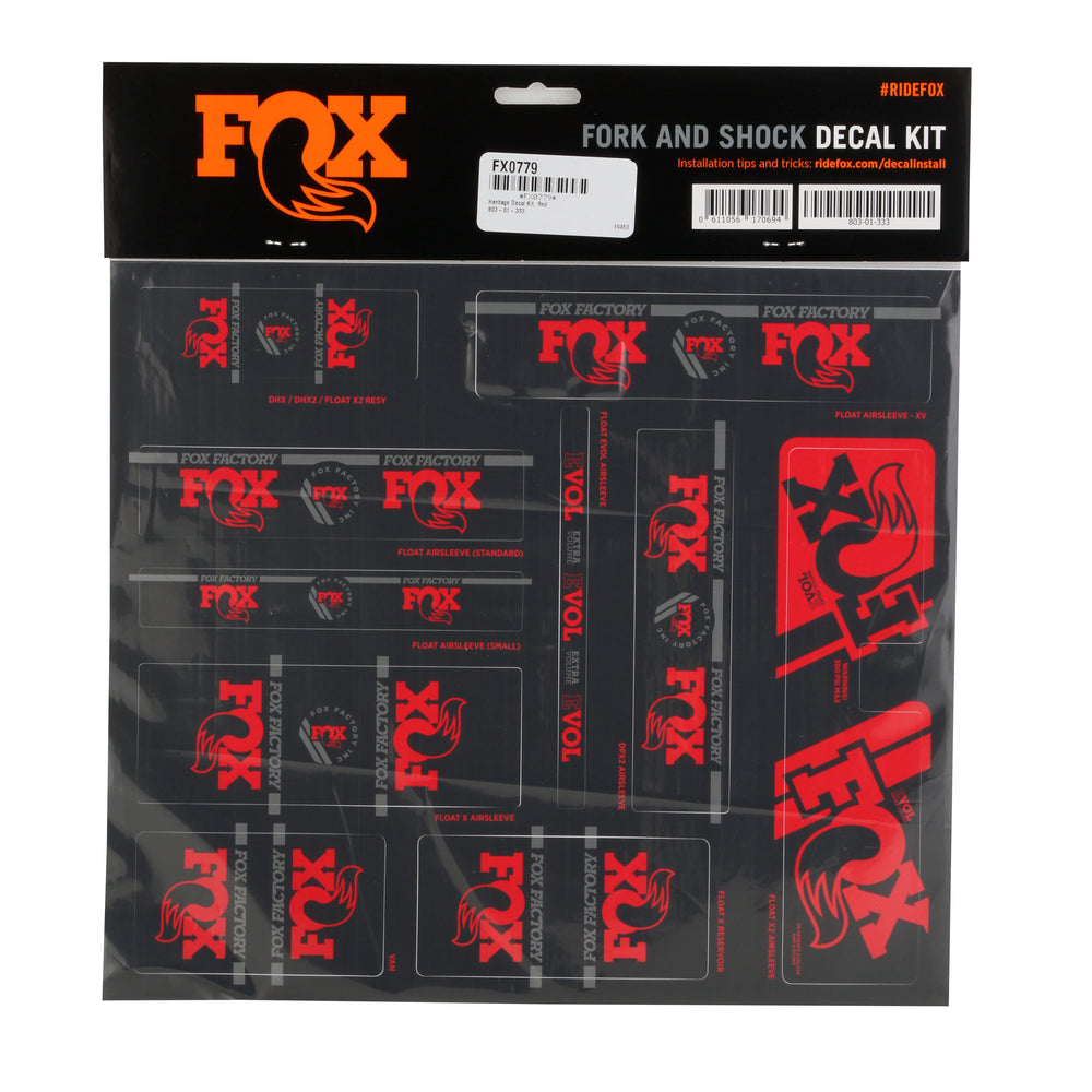 Fox Shox Heritage Decal Kit, Red 803-01-333