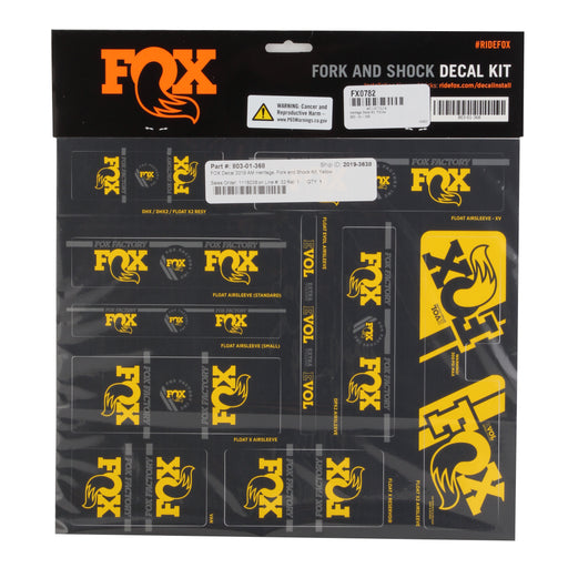 Fox Shox Heritage Decal Kit, Yellow 803-01-368