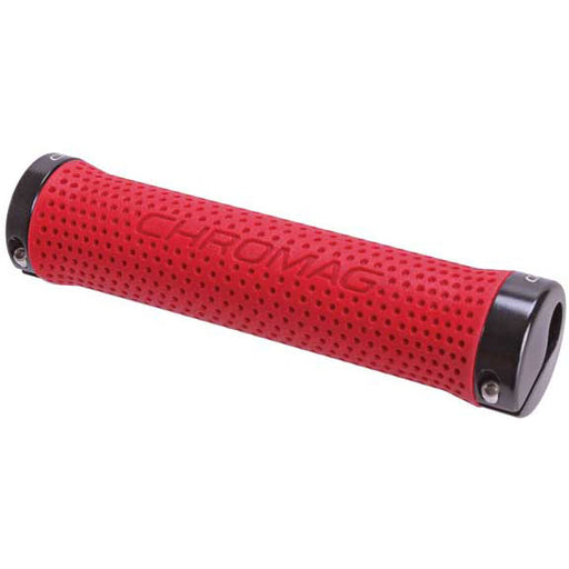 Chromag Basis Grips: Red Grips Black Clamps