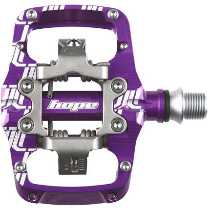 Hope TC Union Clip Pedal - Dual Sided Clipless with Platform, 9/16", Purple