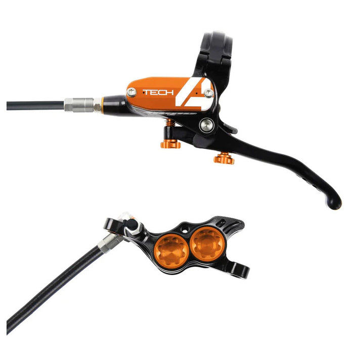 Hope Tech 4 E4 Disc Brake, Left/Front - 74mm, Orange