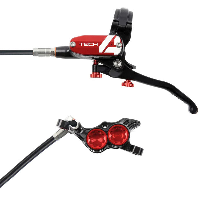 Hope Tech 4 E4 Disc Brake, Right/Rear - 74mm, Red