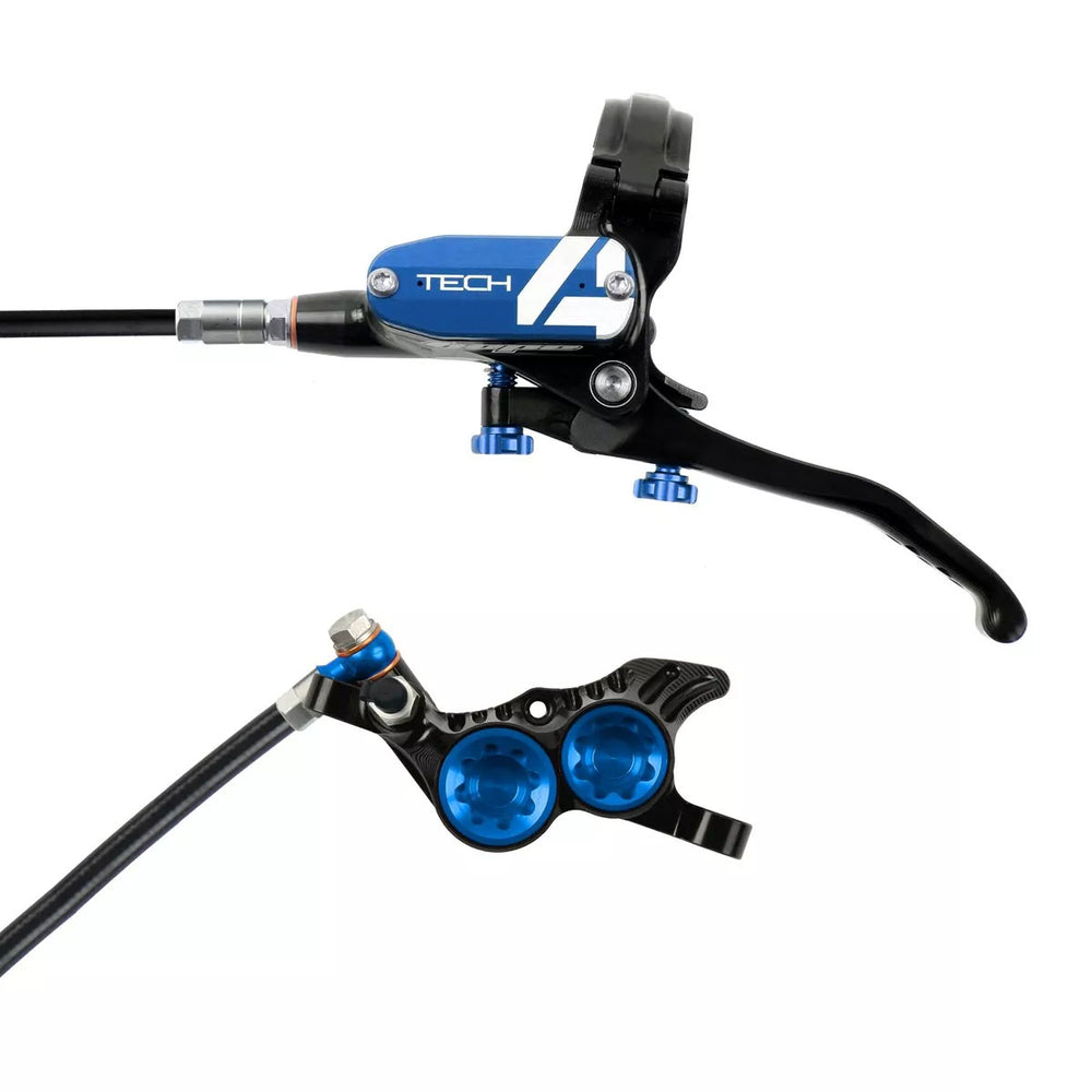 Hope Tech 4 V4 Disc Brake, Right/Rear - 74mm Blue