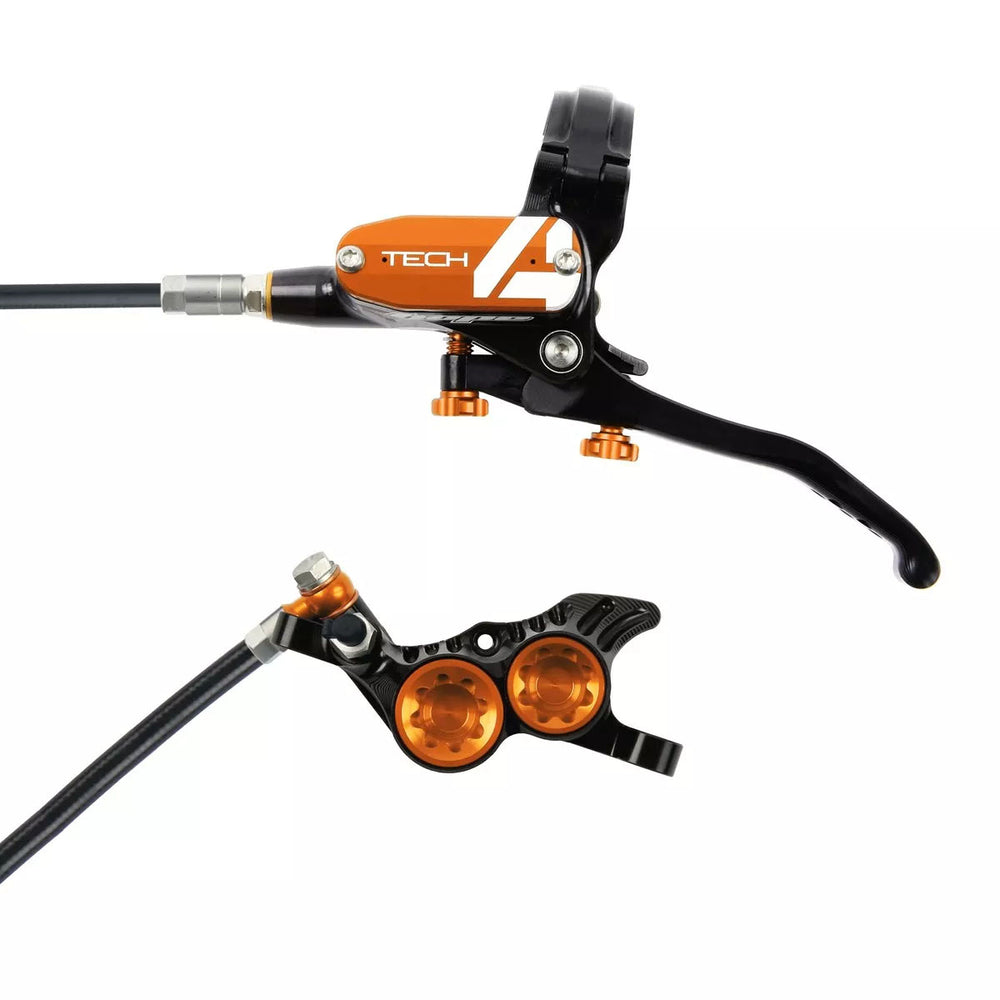 Hope Tech 4 V4 Disc Brake, Left/Front - 74mm Orange