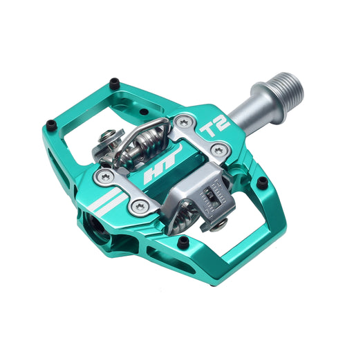 HT Pedals T2 Clipless Platform Pedals, CrMo - Turquoise