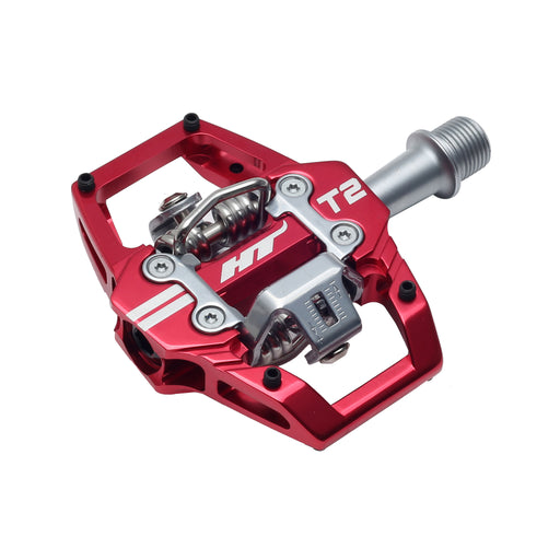 HT Pedals T2 Clipless Platform Pedals, CrMo - Red