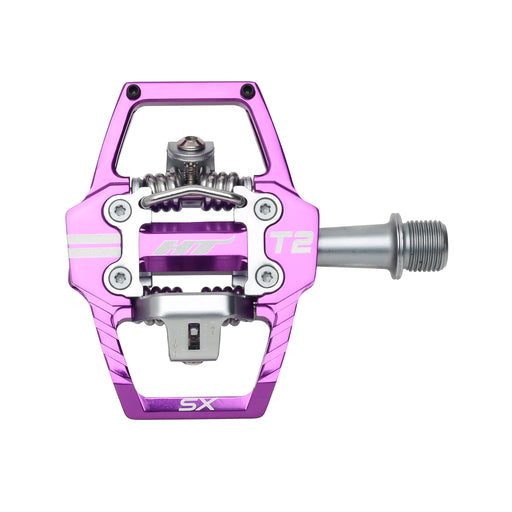 HT Pedals T2-SX Clipless Platform Pedals, CrMo - Purple