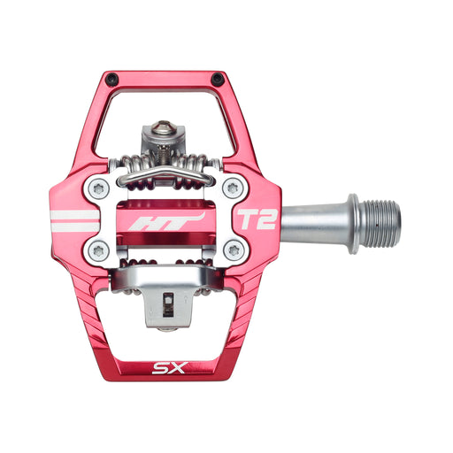 HT Pedals T2-SX Clipless Platform Pedals, CrMo - Red