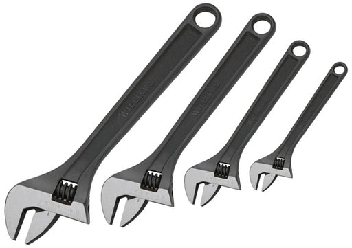 Snap-on Industrial Brands Adjustable Wrenches, 4pc Set- Williams Brand