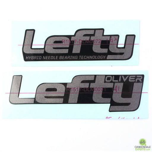 Cannondale Lefty Oliver Hybrid Slate Metallic Silver Decal Set