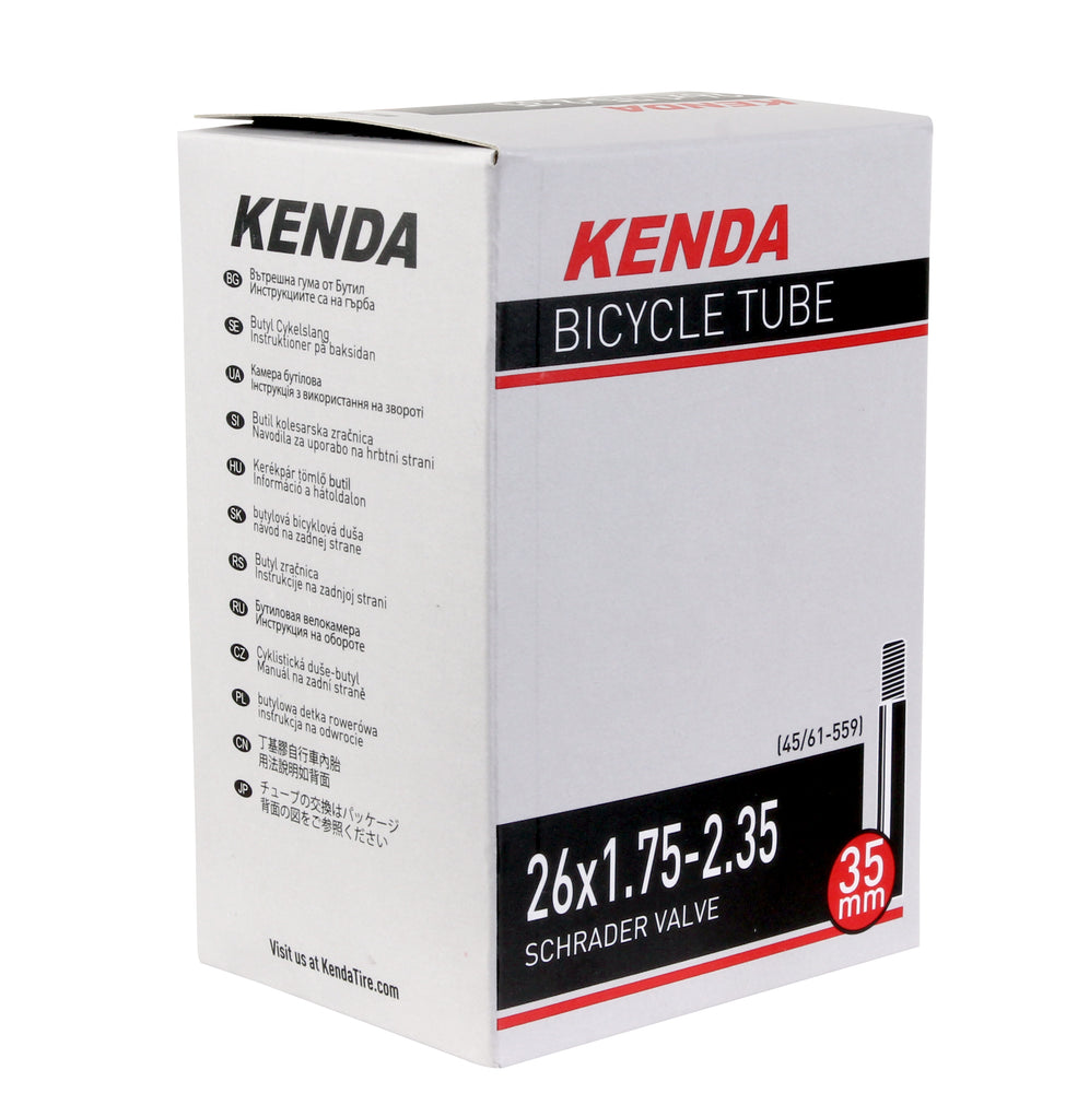 Kenda Butyl tube, 26 x 1.75-2.35" Schrader Valve - each