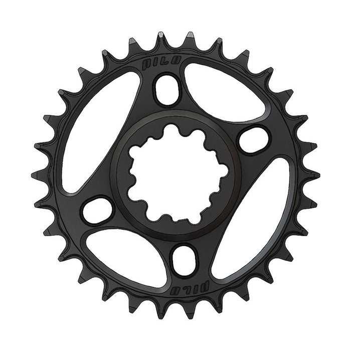 Pilo Round 3-Bolt SRAM Dub (Boost 3mm) Chainring, 30T, Blk