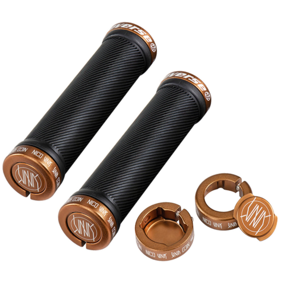 Reverse Nico Vink Lock-On Grips, 30mm, Black/Copper