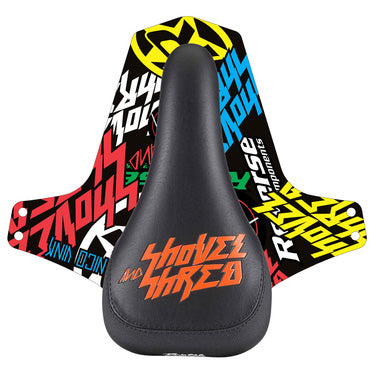 Reverse Nico Vink Shovel and Shred Saddle, Black/Fox Orange