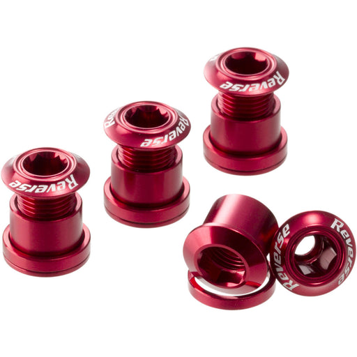Reverse Chainring Bolt Set, 4pc - Red