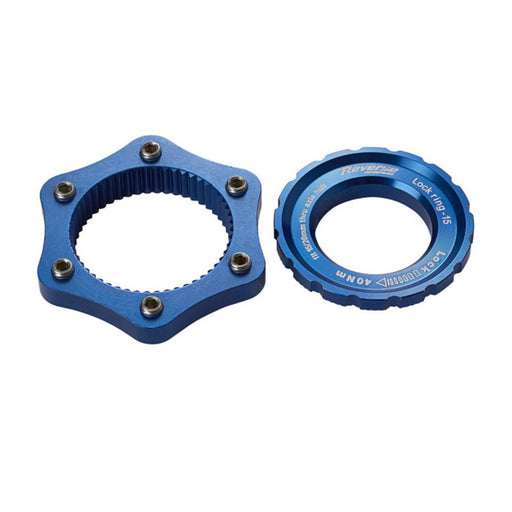 Reverse Rotor Adapter, Centerlock to 6-Bolt, Blue