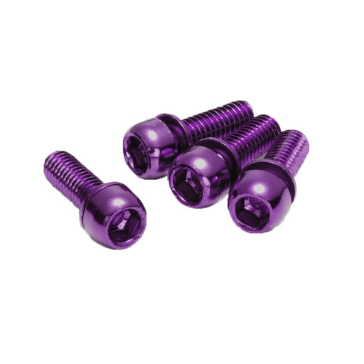 Reverse Disc Brake Caliper Bolts, M6x18, 4/Pack - Purple