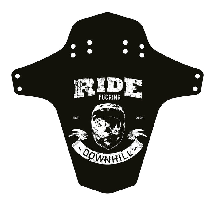 Reverse Mudfender, Ride F-Ing Downhill, Black/White
